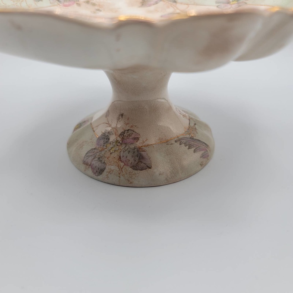 Vintage Pedestal Dish Dessert Stand Distressed Aged Trinket Dish - Picture 4 of 13